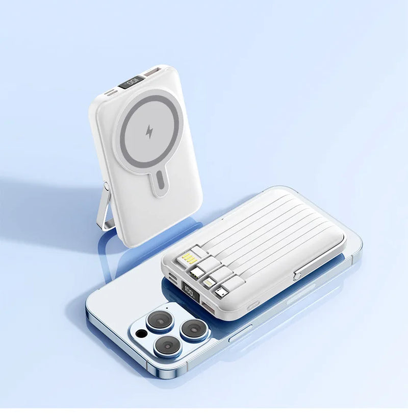 20000Mah Magsafe Power Bank Magnetic Wireless Powerbank with Cable Stand for Iphone 16 Xiaomi Samsung Portable Induction Charger