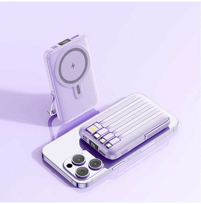 20000Mah Magsafe Power Bank Magnetic Wireless Powerbank with Cable Stand for Iphone 16 Xiaomi Samsung Portable Induction Charger